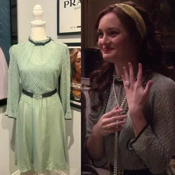 Blair Waldorf's NEW Marc by Marc Jacobs Mia Green Lace Dress 6